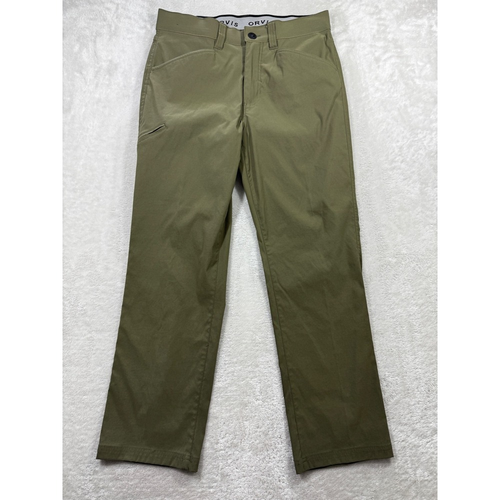 Orvis Mens Tech Stretch Hiking Green Pants 32x29 Meas: 32x28